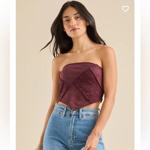 New with tags Altar’d state jasmine suede lace tube top
